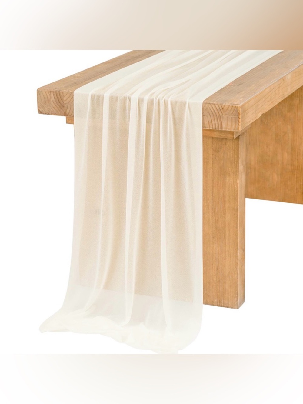 Sheer Cream Table Runner - Elegant Home